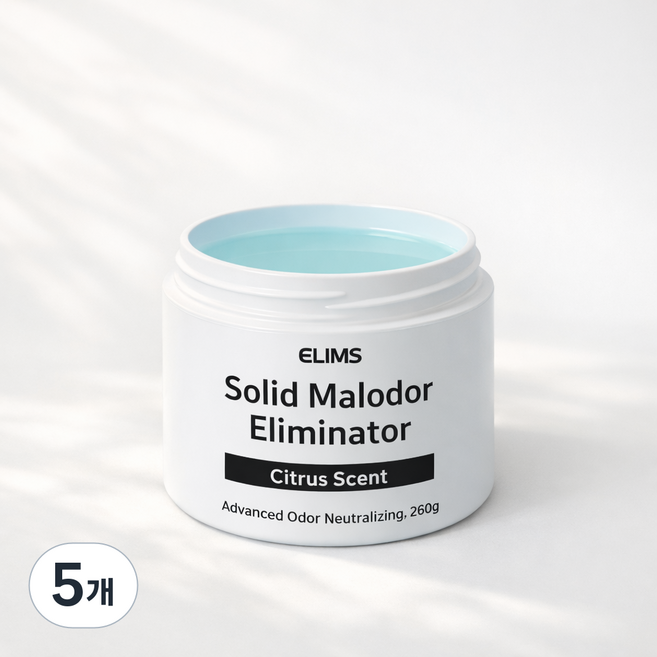 ELIMS 화장실 담배 집안 실내 겔타입 냄새제거 고체 탈취제, 260g, 5개