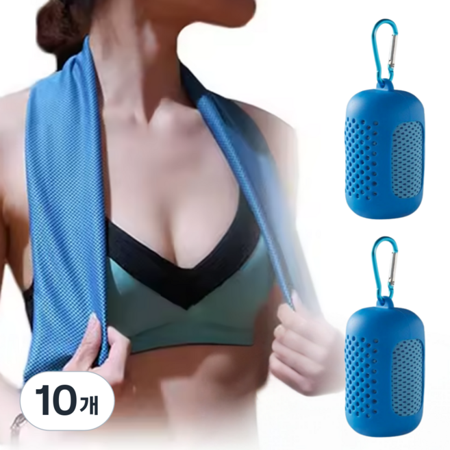 플라센 더 길어진 스포츠 쿨타올 땀수건, 10개, 스카이