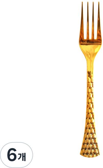 쓱싹 고급 플라스틱 체크골드 일회용 포크 19cm, 20개입, 6개