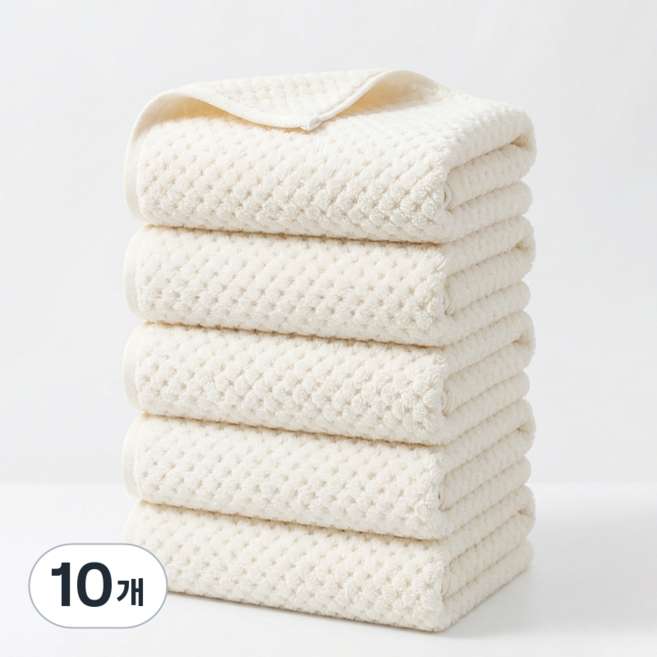Ahomeone 호텔수건 먼지없고 흡수력 졸은 두꺼운 고급 수건, .베이지/, 10개