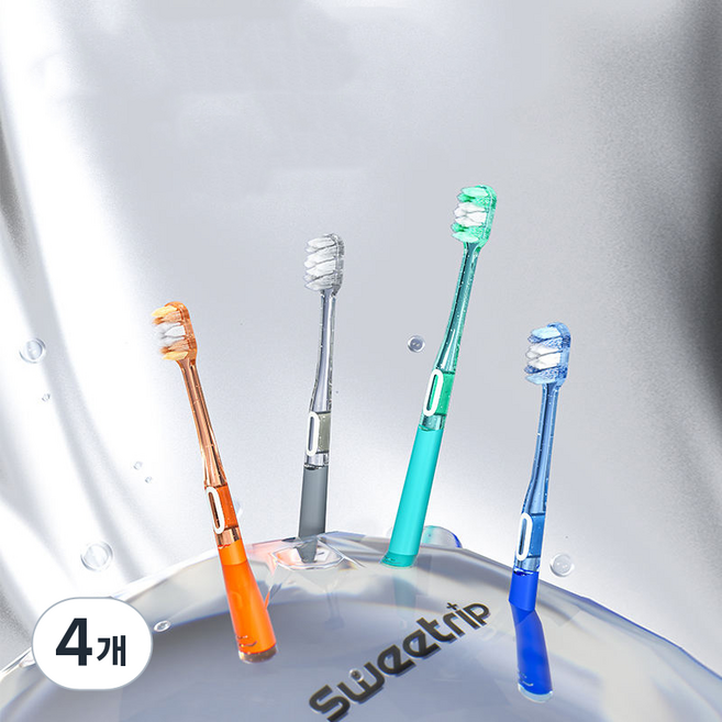 SWEETRIP 슬림형 와이어 플랩홀 벌집모양 소프트 칫솔 (색상 랜덤), 1개입, 4개