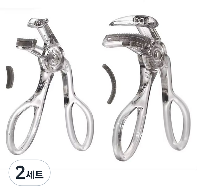 실버카우 속눈썹 집게+부분 뷰러+실리콘 패드 세트 속눈썹, 2세트, 클리어