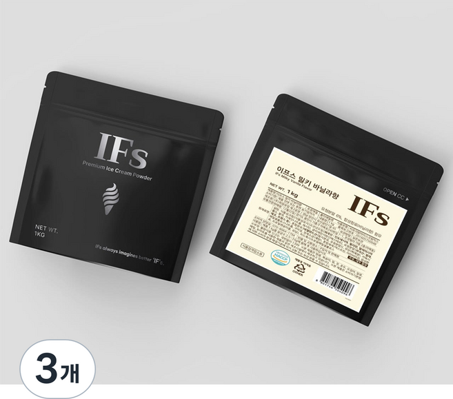 이프스 바닐라 아이스크림 파우더 밀키바닐라 소프트아이스크림분말 재료, 1kg, 3개