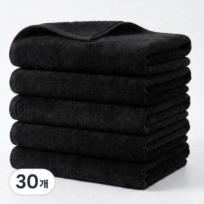 융풍 코랄플리스 극세사 세면수건 5매 40x80 데일리 부드러운 흡수 타월, 30개, 블랙