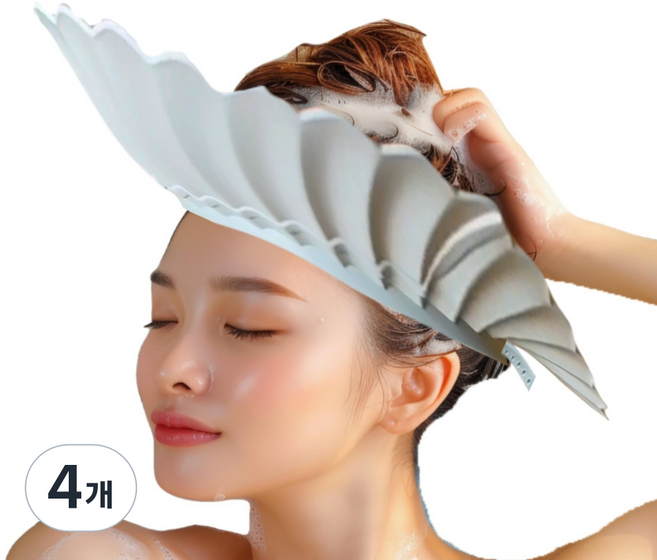 성인 샴푸캡 성인용 샴푸캡 환자 머리 감기기 도구 어른 샤워캡 머리감기 캡 샴푸모자 헤어캡 머리감기캡 쌍수 머리캡 목욕 헤드캡 임산부, 블루민트, 4개