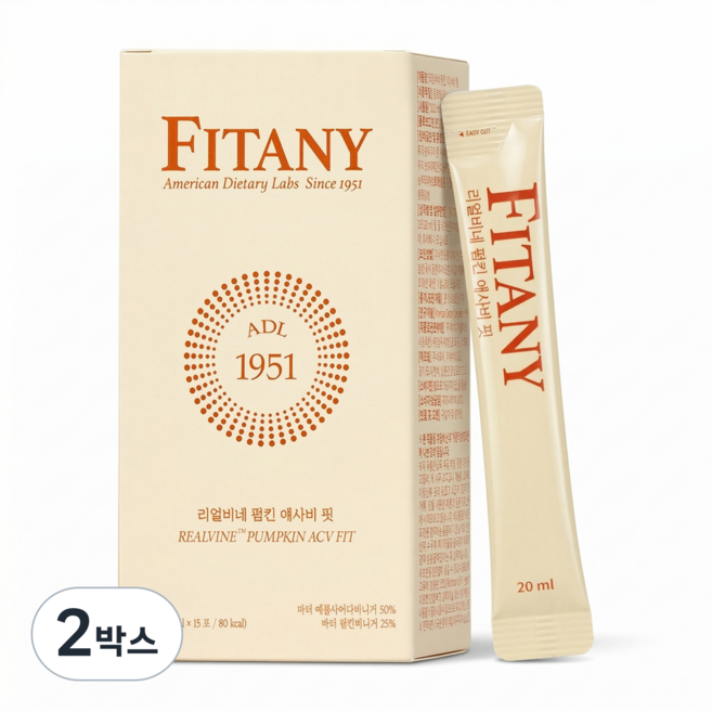 [FITANY] 피타니 리얼비네 펌킨 애사비 핏 애플사이다비니거 펌킨비니거, 2박스, 300ml