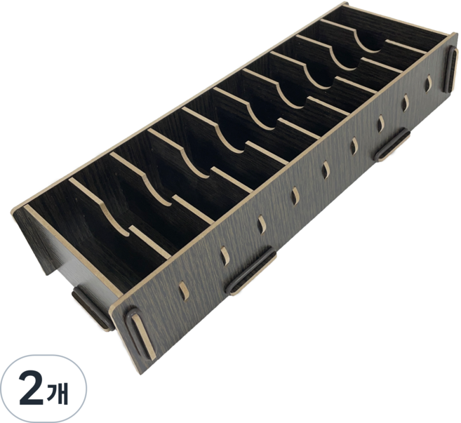 올지 10 명함보관함 쿠폰 카드 꽂이 수납함, 다크브라운, 2개