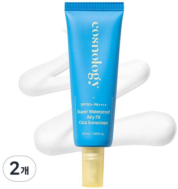 코스놀로지 눈시림없는 워터프루프 쿨링 선크림 SPF 50+ PA++++, 2개, 50ml