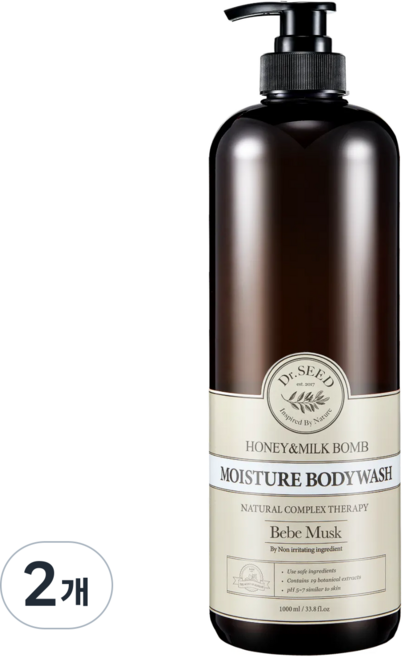 닥터시드 허니앤밀크밤 모이스처 바디워시 베베머스크, 1L, 2개