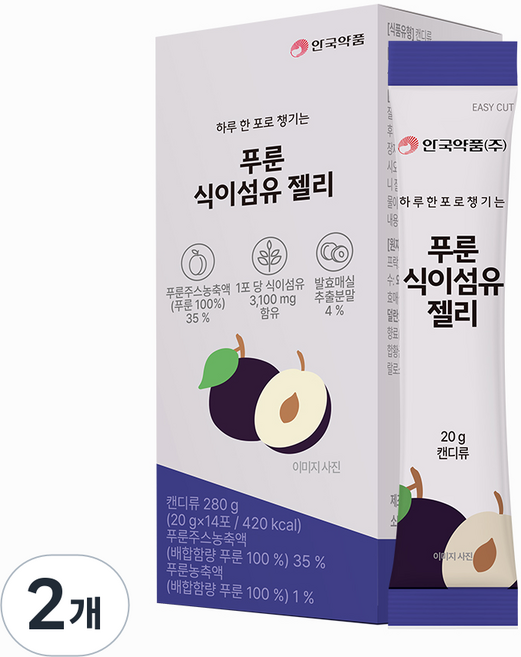안국약품 푸룬 식이섬유 젤리, 280g, 2개