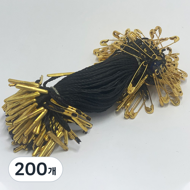 옴니스 실고리핀 [녹 안쓰는 동핀] 택고리핀 핀고리 상표끈 가격표 상표끈, 200개, 블랙실-골드핀
