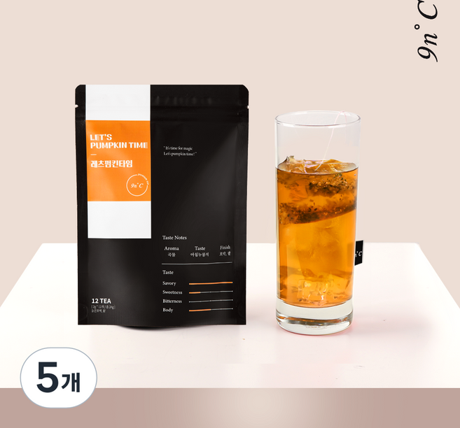 나인엔도씨 레츠펌킨타임 호박팥차 티백 국내산, 2g, 5개, 12개입