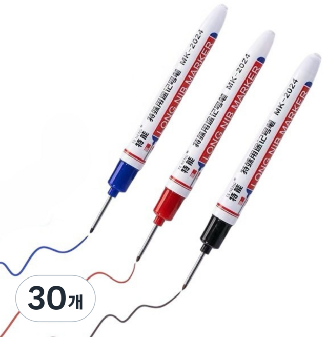 공구PXJ 마킹펜 표식 목재 유리 타공 천공 마커 다양한소재 작업용 20mm, 30개, 화이트