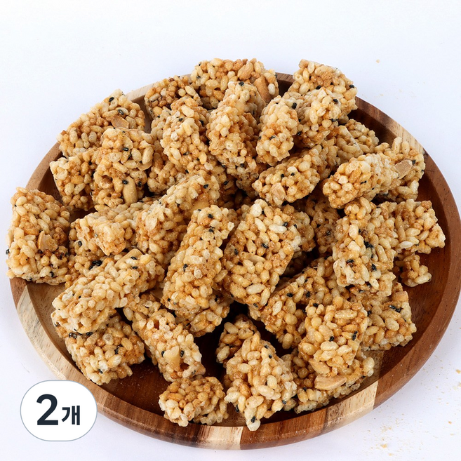 [자연 그대로의 달콤함] 20년전통 뻥튀기곡물나라 현미강정 고소하고 바삭한 건강 간식, 420g, 2개