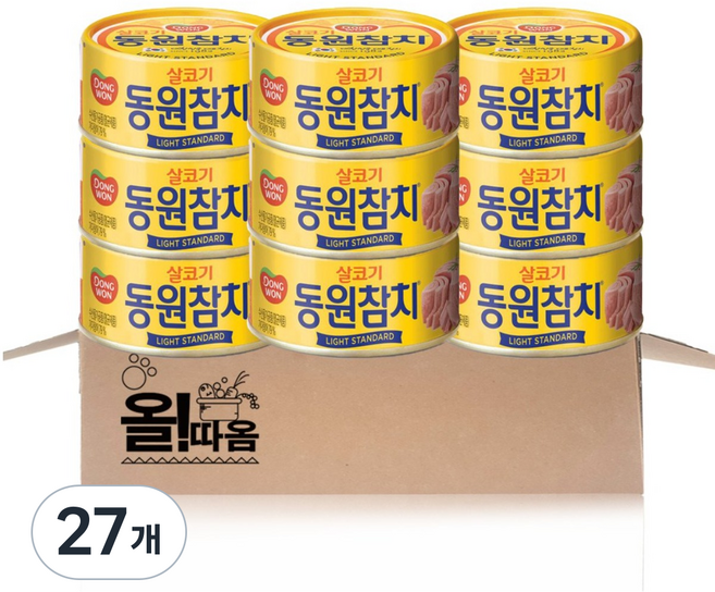 동원 라이트 스탠다드 참치, 100g, 27개