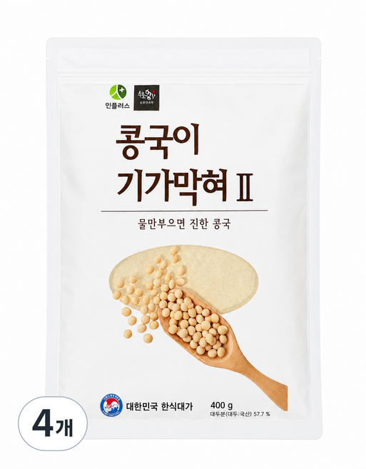 초림단지묵 콩국이 기가막혀 국산 콩물 콩가루 400g 4인분 물만타면 콩국수, 4개