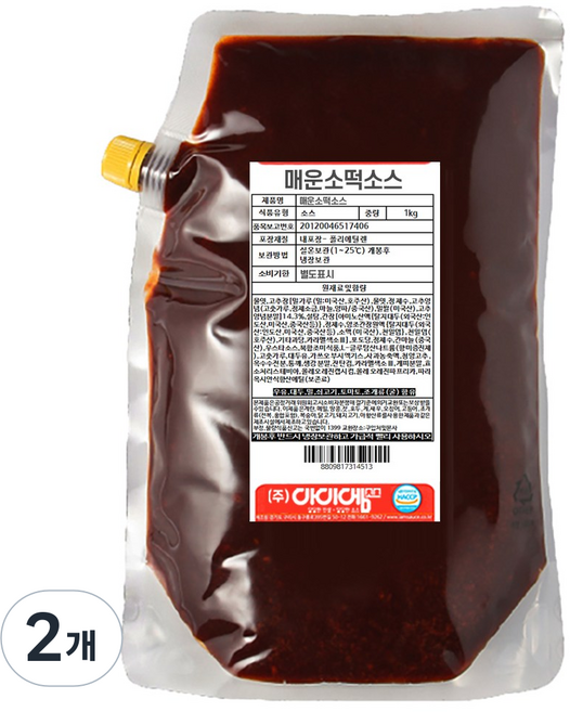 아이엠소스 매운소떡소스, 2개, 1kg