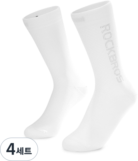 락브로스 5A 항균 사이클링 양말 통기성 메쉬 냄새억제 스포츠 양말, 4세트, 화이트