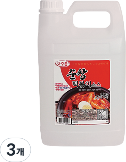 순창우리식품 아주존 떡볶이소스, 3개, 4.2kg