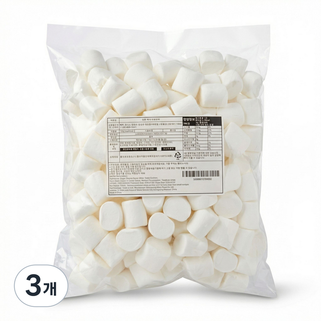 말랑 빅 마시멜로우, 1kg, 3개