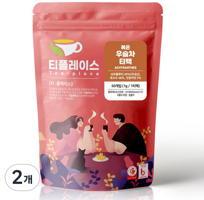 티플레이스 볶은 우슬차 삼각티백, 2개, 50개입, 1g