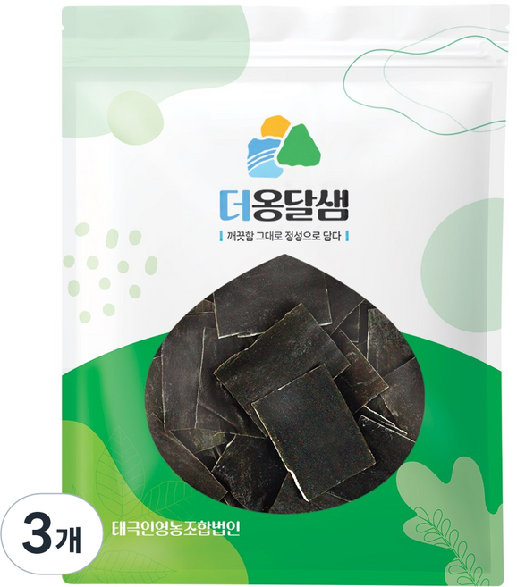 더옹달샘 완도 자른 사각 다시마 250g 육수용 국물용, 3개