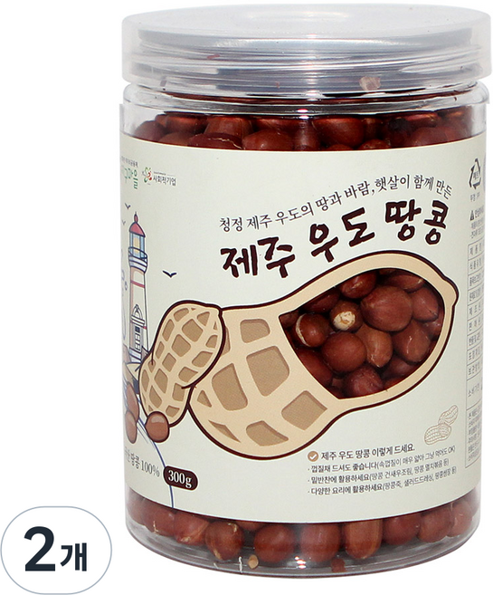지구마을 제주 우도 볶은땅콩, 2개, 300g