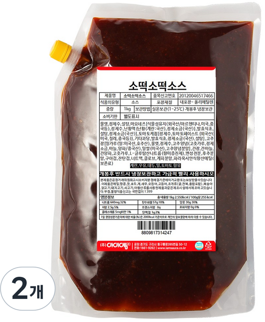 아이엠소스 소떡소떡소스, 1kg, 2개