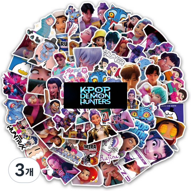러블리마켓 [고퀄리티] 케이팝 데몬 헌터스 다꾸 방수 스티커, 3개