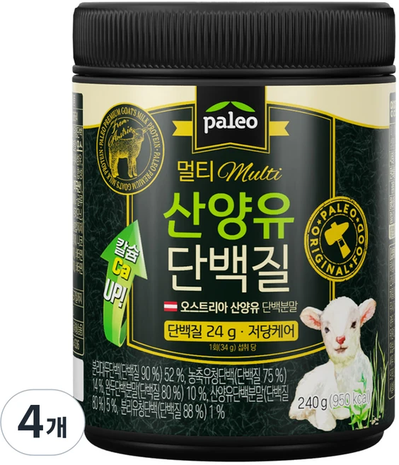 팔레오 멀티 산양유 단백질, 240g, 4개 - 쿠팡