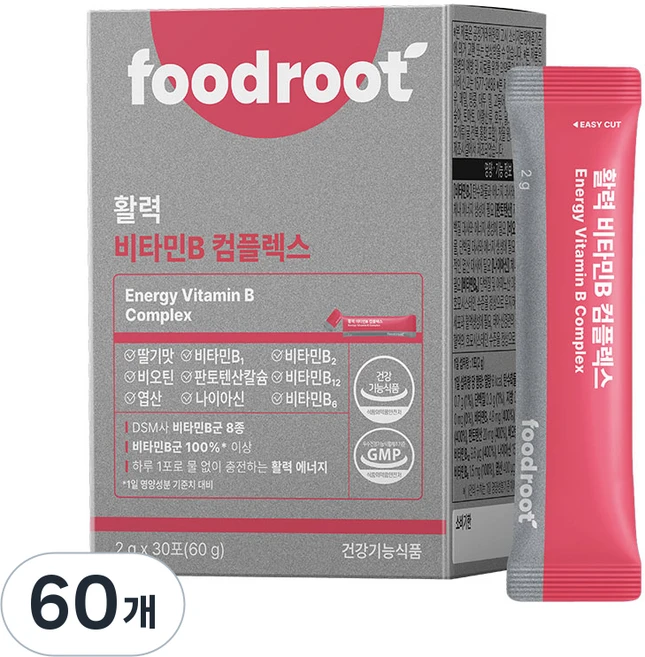푸드루트 활력 비타민B 컴플렉스 b군 영양제, 2g, 60개 - 쿠팡