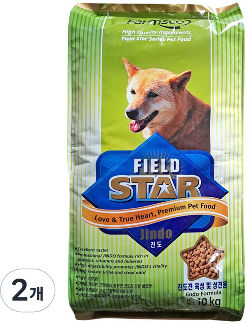 팜스코 필드스타 진도 진돗개 사료 대형견 대용량 강아지 사료, 10kg, 2개