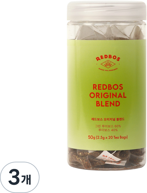 레드보스 오리지널 블렌딩 루이보스티, 3개, 20개입, 2.5g