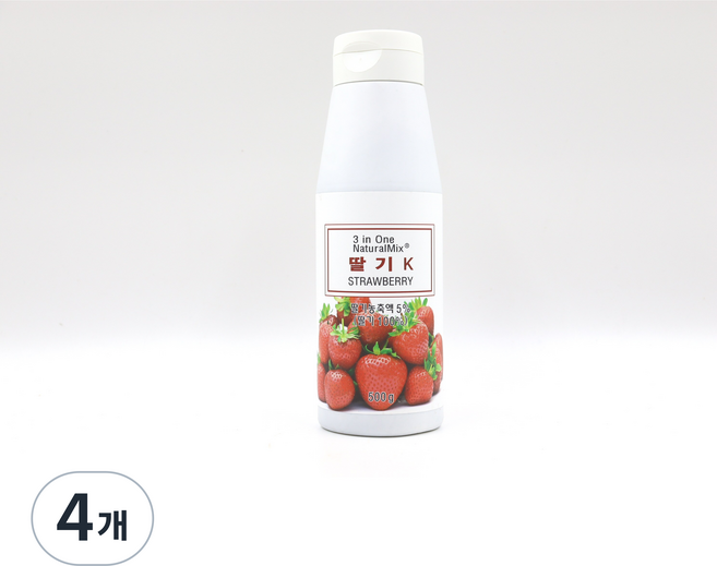 쓰리인원 내츄럴믹스 딸기 K, 4개, 500g