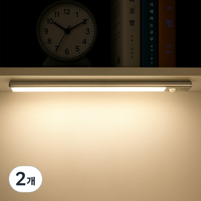 파카이라이트 무타공 슬림 엣지 알루미늄합금 터치식 LED 센서등 40cm, 실버, 2개