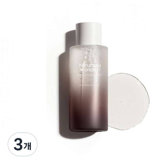 하루하루 원더 블랙 라이스 히알루로닉 토너, 3개, 150ml