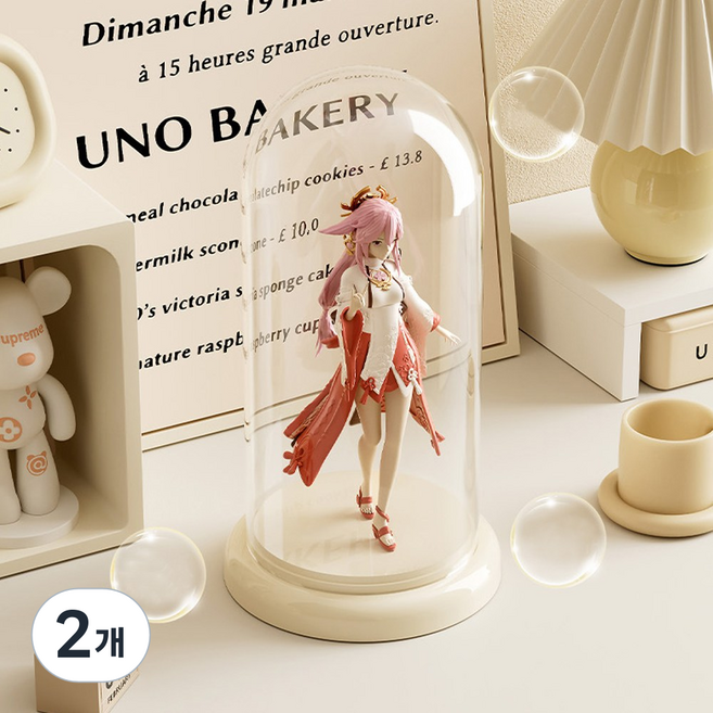 레디박스 전시박스 레고 피규어 모형 소품 핸드메이드 수납함, 2개, 크림 화이트