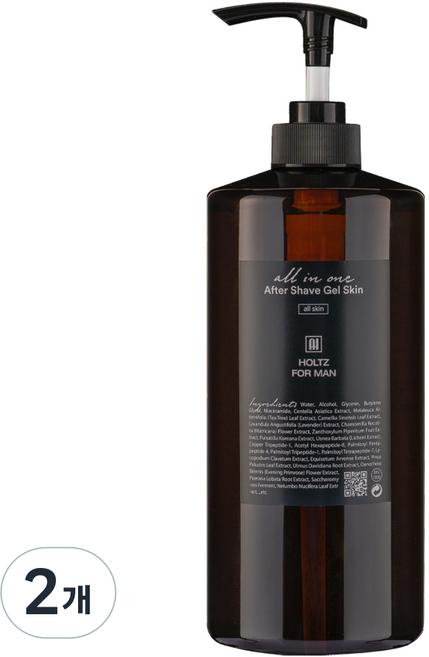 홀츠포맨 남자화장품 에프터 쉐이브 쉐이빙 올인원 스킨 토너 로션 미백 주름개선, 1L, 2개