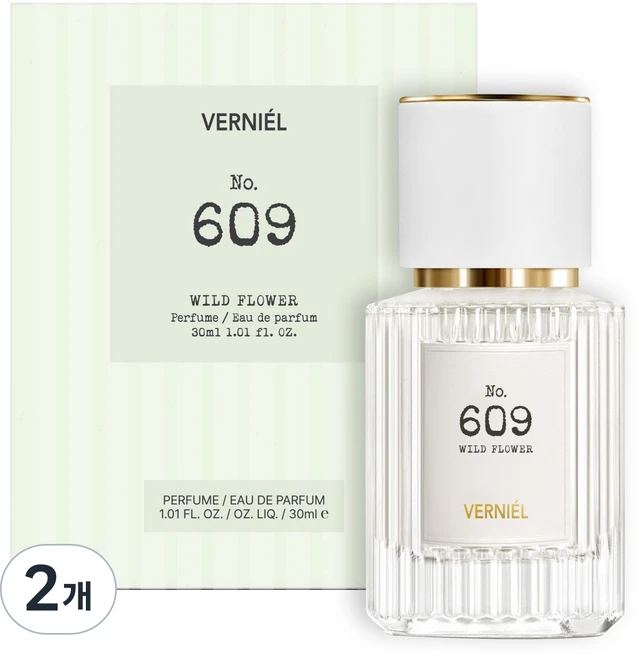 609 베르니엘 여자향수 그린 플로럴향 와일드플라워 여성향수 흔하지않은 은은한 니치향수, 2개, 30ml - 쿠팡