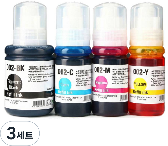 삼성 무한잉크 호환 SL-T1670W SL-T1680W SL-T2270FW SL-T2170W SL-J1560W, 3세트, 검정 파랑 빨강 노랑 묶음