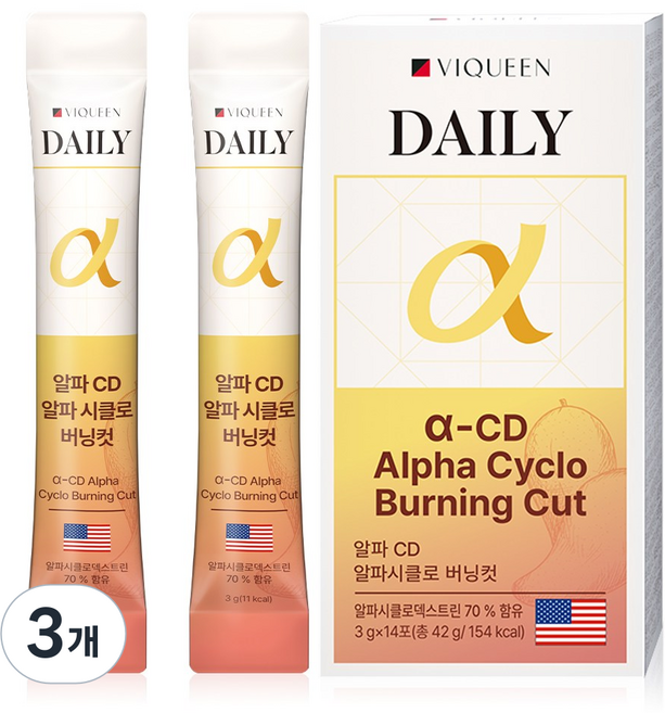 바이퀸 알파CD 알파 시클로 버닝컷 싸이클로 덱스트린, 3개, 42g