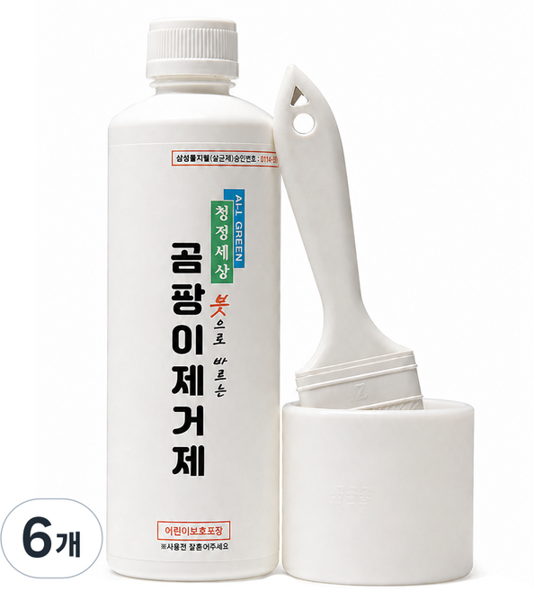 청정세상 붓으로 바르는 곰팡이 제거제 (붓포함), 500g, 6개
