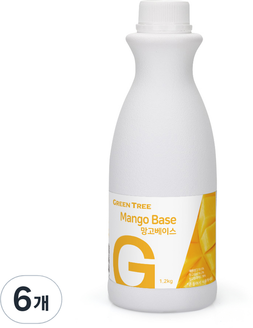 그린트리 망고 에이드 베이스 1.2kg, 6개