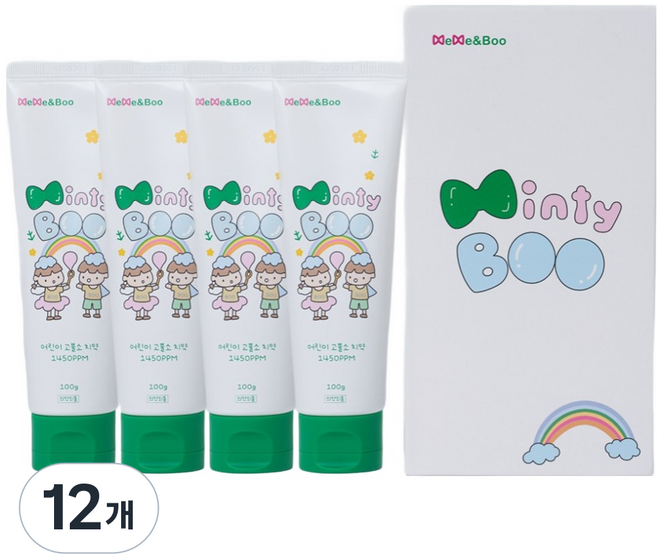 미미엔부 민티부 1450ppm 고불소 어린이치약 민트향, 12개, 100g