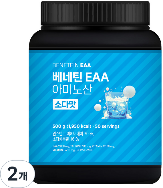 베네틴 EAA 7000 필수 아미노산 보충제 소다맛, 2개, 500g