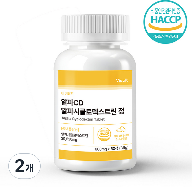 바이솔트 알파CD 알파시클로덱스트린 정 HACCP, 2개, 60정