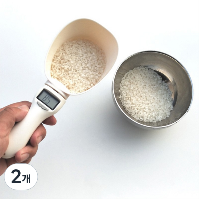 YMB 디지털 전자 계량 스푼 저울 홈베이킹 이유식 분유 커피 펫 사료 정량배식, 2개, 화이트