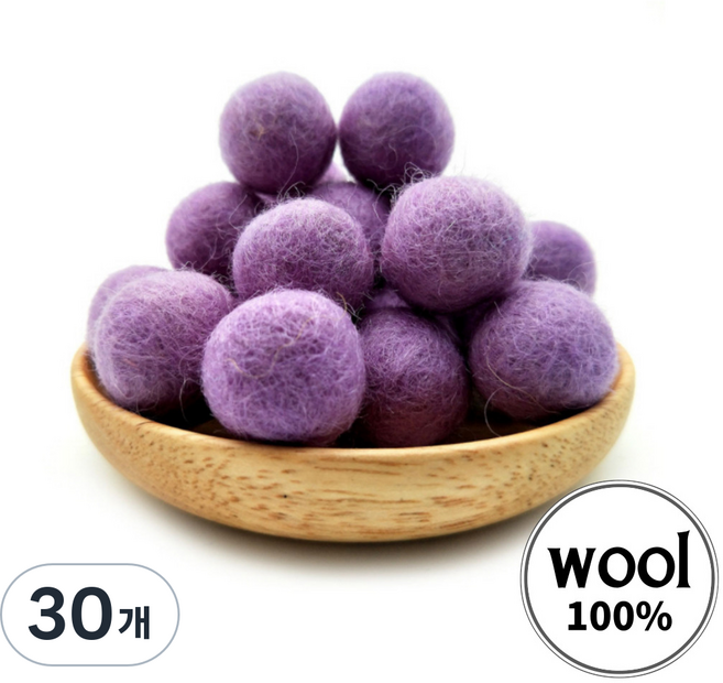 아트위브 DIY 2cm 울 칼라 양모볼 펠트 공예 양모공 폼폼이 만들기 재료, 30개, 13. 연퍼플 (2cm)