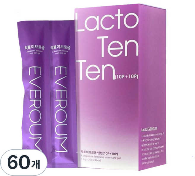 10P+10P 프리미엄 락토텐텐 이너케어젤 질세정 약산성 청결제 LactoTenTen, 60개, 1.8g