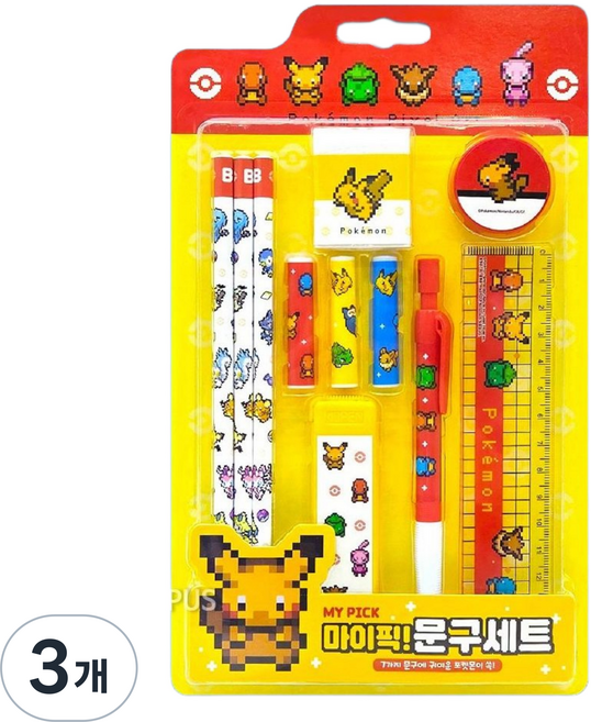 초등 유아 입학 학용품 신학기 문구세트, 3개, 레드